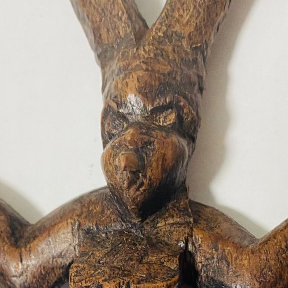 Authentic AFRICART Guro Mask with horns and Seated Divinity 10" Made in Malawi. - Picture 12 of 16